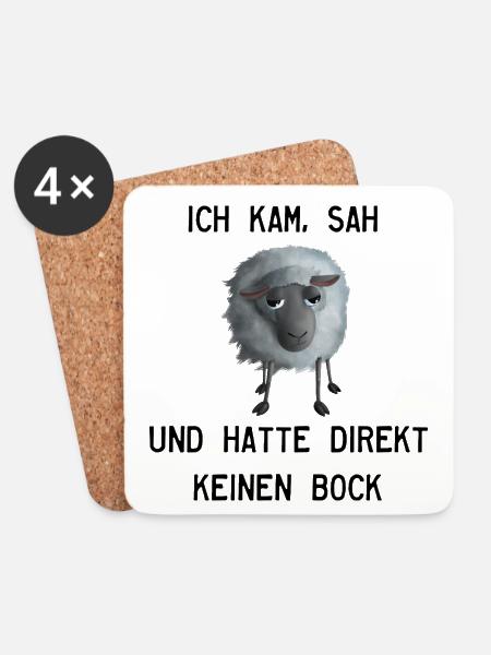 Keinen Bock Schaf - Ich kam, sah und hatte... - Untersetzer (4er-Set) - Weiß