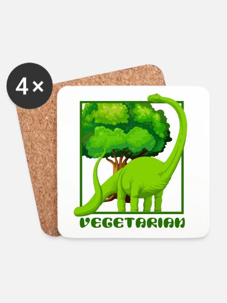 Dinosaurier Brachiosaurus - Untersetzer (4er-Set) - Weiß