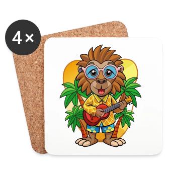 Lustige Pavian Cartoon Sommer Strand Sonnenbrille - Untersetzer (4er-Set) - Weiß - Vorne
