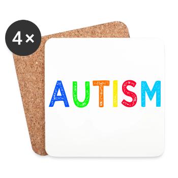 Regenbogen-Autismus: Eine Botschaft der Hoffnung - Untersetzer (4er-Set) - Weiß - Vorne