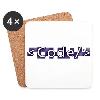 Code style (purple) - Coasters (set of 4) - white - Front