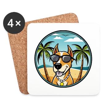 Transsilvanischer Windhund Rasse Cartoon Sonnenbrille - Untersetzer (4er-Set) - Weiß - Vorne