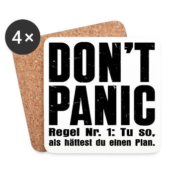 "DON'T PANIC" – The cult shirt - Coasters (set of 4) - white - Front
