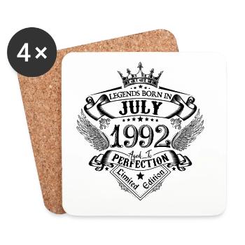 1992 Juli 1992 Geburtstag Juli 1992 - Untersetzer (4er-Set) - Weiß - Vorne