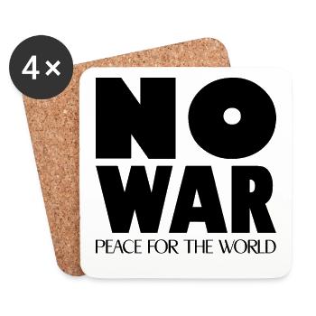NO WAR Peace for the world - Coasters (set of 4) - white - Front