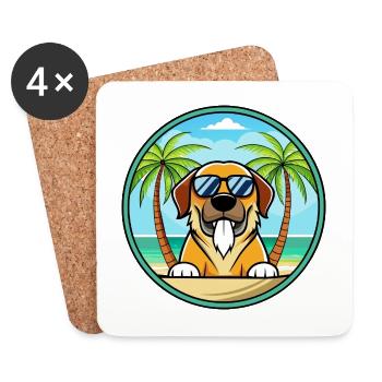 Spanische Dogge Hund Rasse Cartoon Sonnenbrille Strand - Untersetzer (4er-Set) - Weiß - Vorne