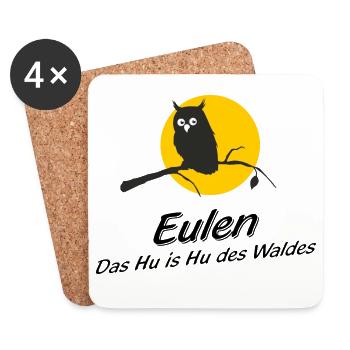 Eulen - das Hu is Hu des Waldes versus Who is Who - Untersetzer (4er-Set) - Weiß - Vorne