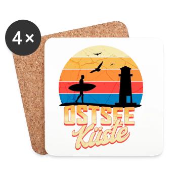Ostsee Küste – Wellenrauschen und Meerblick - Untersetzer (4er-Set) - Weiß - Vorne