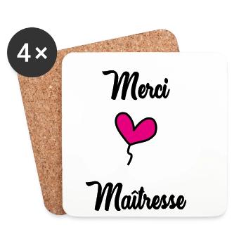 THANK YOU. MISTRESS. THANK YOU MISTRESS. MISTRESS - Coasters (set of 4) - white - Front