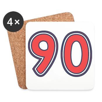 90. 90 JAHRE. 90-JÄHRIGES JUBILÄUM. 90-JÄHRIGES JUBILÄUM. - Untersetzer (4er-Set) - Weiß - Vorne