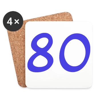 80. 80 JAHRE. 80-JÄHRIGES JUBILÄUM. 80. GEBURTSTAG. - Untersetzer (4er-Set) - Weiß - Vorne