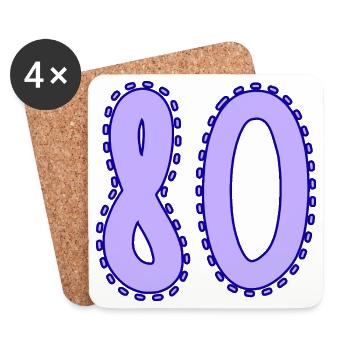 80. 80 YEARS. 80th ANNIVERSARY. 80 YEARS ANNIVERSARY. - Coasters (set of 4) - white - Front