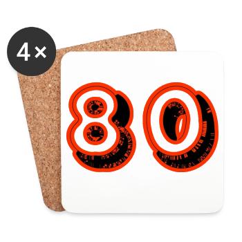 80. 80 JAHRE. 80-JÄHRIGES JUBILÄUM. 80. GEBURTSTAG. - Untersetzer (4er-Set) - Weiß - Vorne