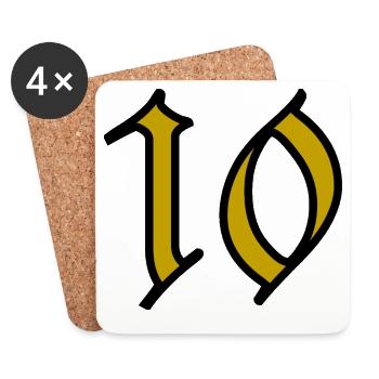 10. 10 YEARS. 10th ANNIVERSARY. 10 YEAR ANNIVERSARY. - Coasters (set of 4) - white - Front