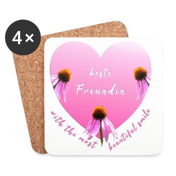 beste Freundin - Untersetzer (4er-Set) - Weiß - Vorne