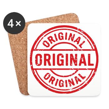 Conception originale du badge en caoutchouc Grunge - Dessous de verre (lot de 4) - blanc - Devant