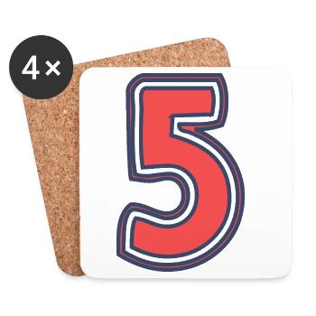 5. 5 ANS. 5e ANNIVERSAIRE. ANNIVERSAIRE 5 ANS - Dessous de verre (lot de 4) - blanc - Devant