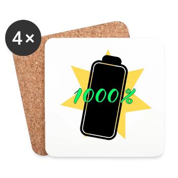 1000% Energie - Untersetzer (4er-Set) - Weiß - Vorne