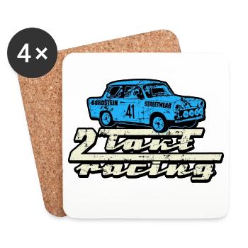 Trabi 2 Takt Racing - Untersetzer (4er-Set) - Weiß - Vorne