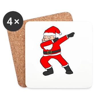 Dabbing Santa - Untersetzer (4er-Set) - Weiß - Vorne