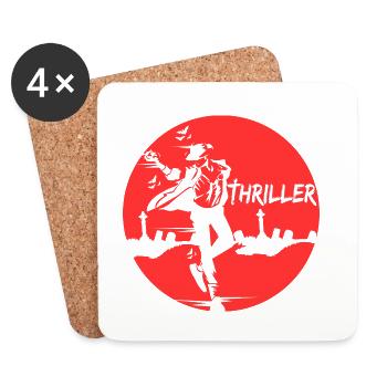 Thriller Friedhof Halloween Verkleidung Krimi - Untersetzer (4er-Set) - Weiß - Vorne