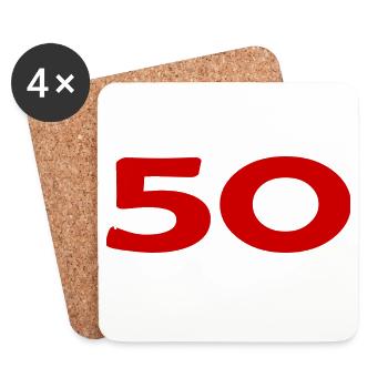 50. 50 JAHRE. 50-JÄHRIGES JUBILÄUM. 50-JÄHRIGES JUBILÄUM. - Untersetzer (4er-Set) - Weiß - Vorne