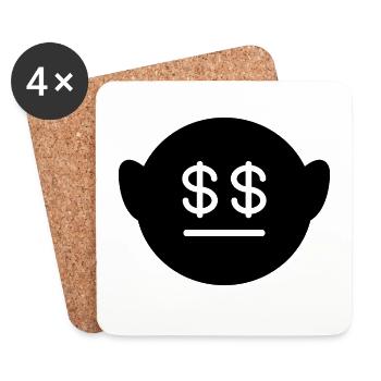 Gesicht Dollar - Untersetzer (4er-Set) - Weiß - Vorne