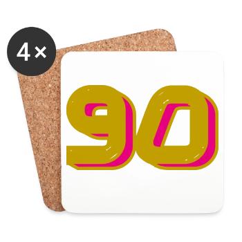 90. 90 JAHRE. 90-JÄHRIGES JUBILÄUM. 90-JÄHRIGES JUBILÄUM. - Untersetzer (4er-Set) - Weiß - Vorne