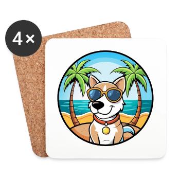 Ariege Pointer Hund Rasse Cartoon Sonnenbrille Strand - Untersetzer (4er-Set) - Weiß - Vorne