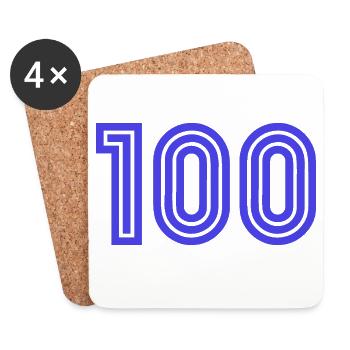 100. 100 YEARS. 100th ANNIVERSARY. BIRTHDAY 100 - Coasters (set of 4) - white - Front