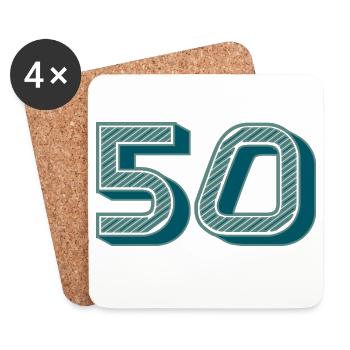 50. 50 YEARS. 50th ANNIVERSARY. 50TH ANNIVERSARY. - Coasters (set of 4) - white - Front
