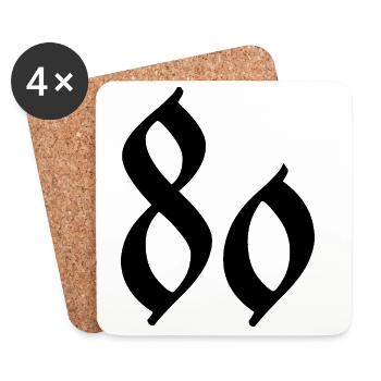 80. 80 YEARS. 80th ANNIVERSARY. 80 YEARS ANNIVERSARY. - Coasters (set of 4) - white - Front