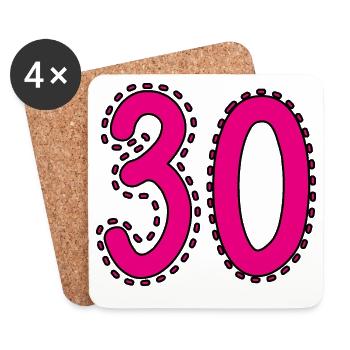 30. 30 YEARS. 30th ANNIVERSARY. 30 YEARS ANNIVERSARY. - Coasters (set of 4) - white - Front