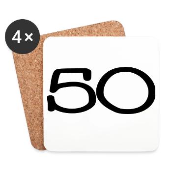 50. 50 JAHRE. 50. JAHRESTAG. 50-JÄHRIGES JUBILÄUM. - Untersetzer (4er-Set) - Weiß - Vorne