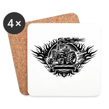 Tractor Pulling Logo - Coasters (set of 4) - white - Front