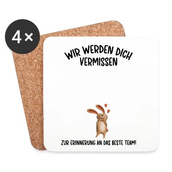 Wir werden dich Vermissen beste Team Abschied - Untersetzer (4er-Set) - Weiß - Vorne