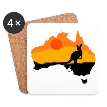Kangoroo Australien Tiere Tier Wildnis - Untersetzer (4er-Set) - Weiß - Vorne
