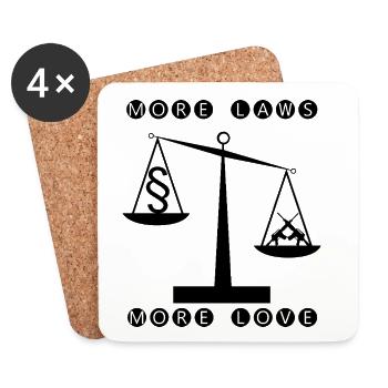 More laws more love - less weapons - Coasters (set of 4) - white - Front