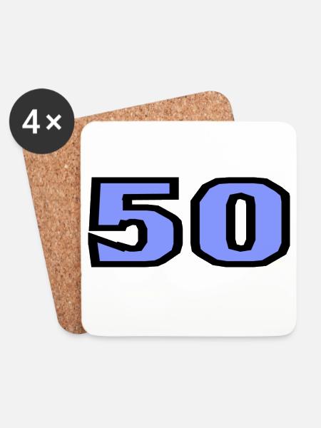 50. 50 JAHRE. 50-JÄHRIGES JUBILÄUM. 50-JÄHRIGES JUBILÄUM. - Untersetzer (4er-Set) - Weiß
