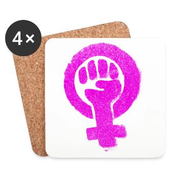 Féministe Emancipation Féministe Féminisme Égalité - Dessous de verre (lot de 4) - blanc - Devant