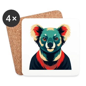 Koala Cartoon Figur Buntes Haustier Tier - Untersetzer (4er-Set) - Weiß - Vorne
