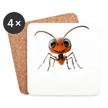 Ant Forest Ant Fire Ant Insect Cute Ants - Coasters (set of 4) - white - Front