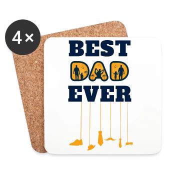 best dad ever - Untersetzer (4er-Set) - Weiß - Vorne