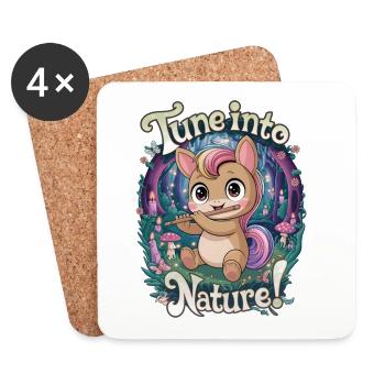 Stimmen Sie sich auf die Natur ein! - Untersetzer (4er-Set) - Weiß - Vorne