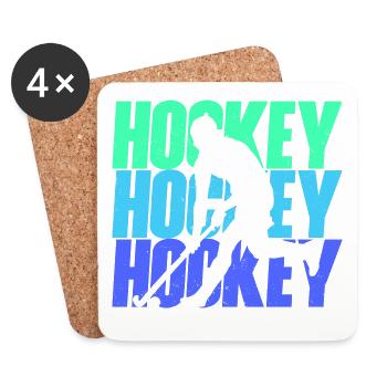 Feldhockey Spieler Hockeyspieler Jungen Hockey - Untersetzer (4er-Set) - Weiß - Vorne