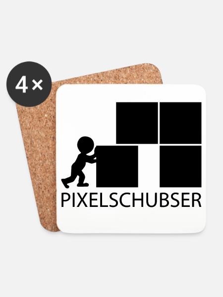 Pixelschubser und stolz darauf! - Untersetzer (4er-Set) - Weiß