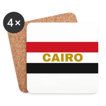 La ville du Caire aux couleurs du drapeau égyptien - Dessous de verre (lot de 4) - blanc - Devant