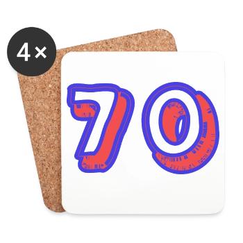 70. 70 YEARS. 70th ANNIVERSARY. 70 YEARS ANNIVERSARY. - Coasters (set of 4) - white - Front