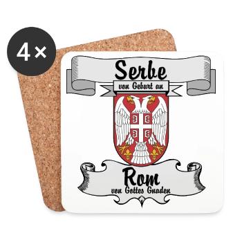 Serbe de naissance. Rome par la grâce de Dieu. - Dessous de verre (lot de 4) - blanc - Devant