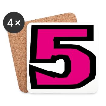 5. 5 JAHRE. 5-JÄHRIGES JUBILÄUM. 5-JÄHRIGES JUBILÄUM. 5. - Untersetzer (4er-Set) - Weiß - Vorne